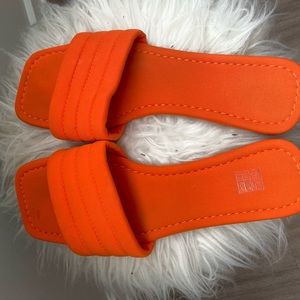 Neon Orange Flip-Flop Sandals